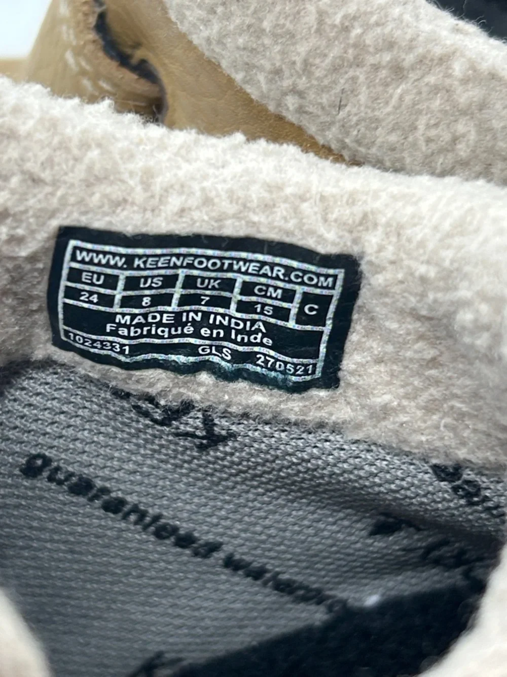Keen Toddler Boy Sz 5 Beige Touch-Fasten Insulated Fleece Waterproof Ankle Boots
